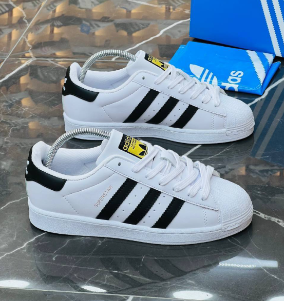 Adidas White Black Superstar Athletic Sneakers