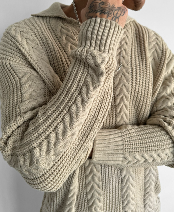 Sweater Cable Knit Pullover Oversized