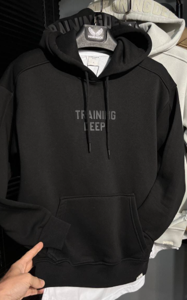 Hoodie Training Deep Oversized white and Black