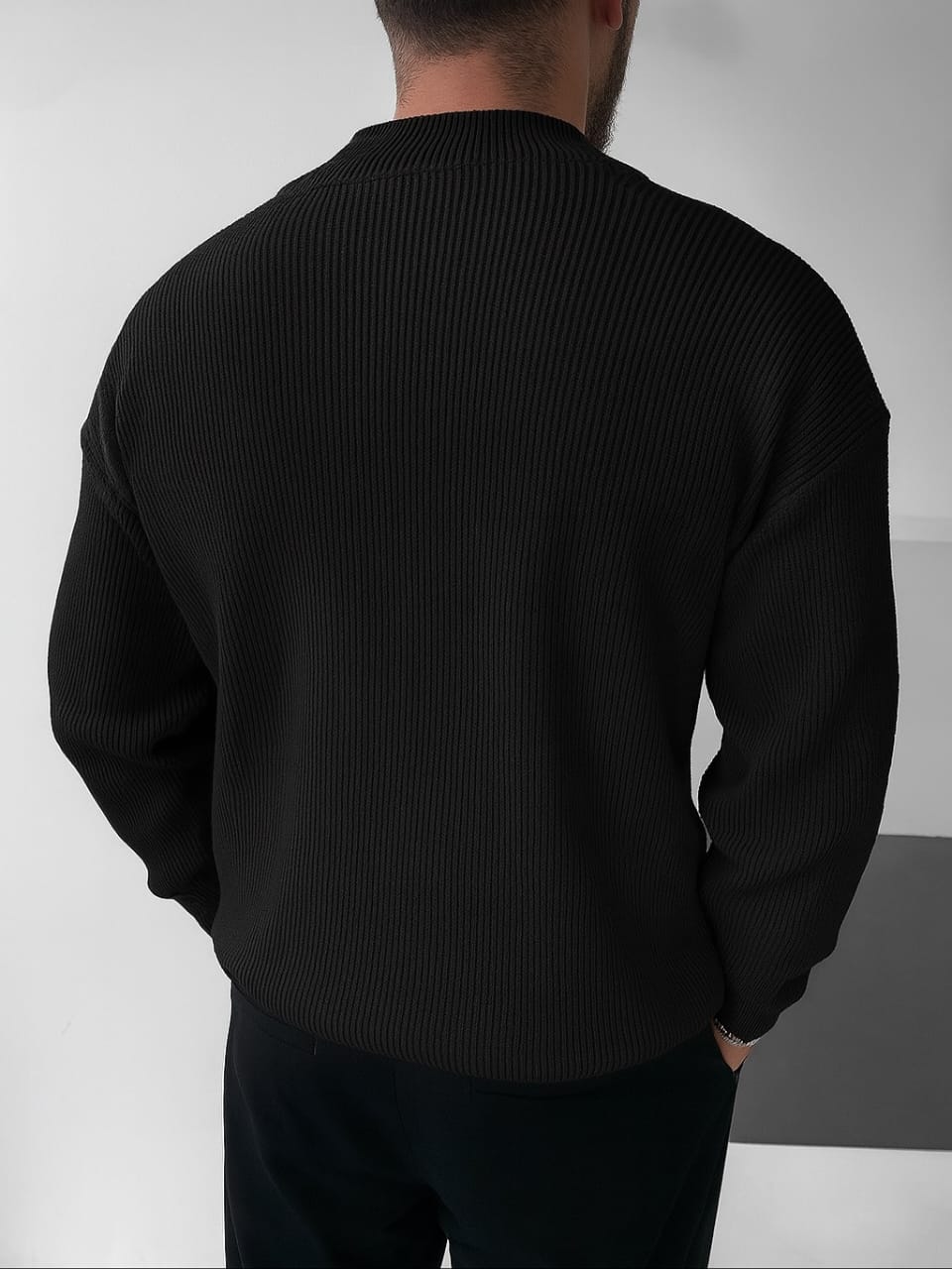 Shirt Ribbed Half-Zip Knit Pullover