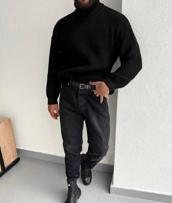 Wool Shirt High Collar