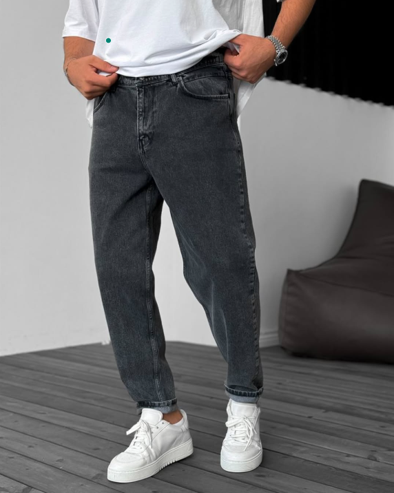 Pants Vintage Grey Denim Jeans Relaxed Fit