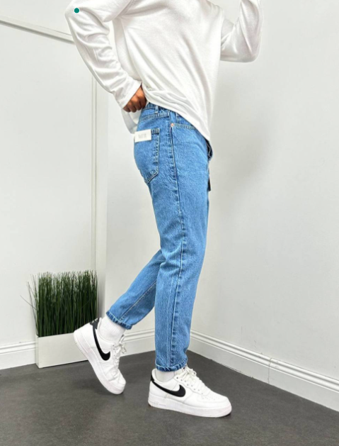 Jeans Light Blue High Waist Boyfriend