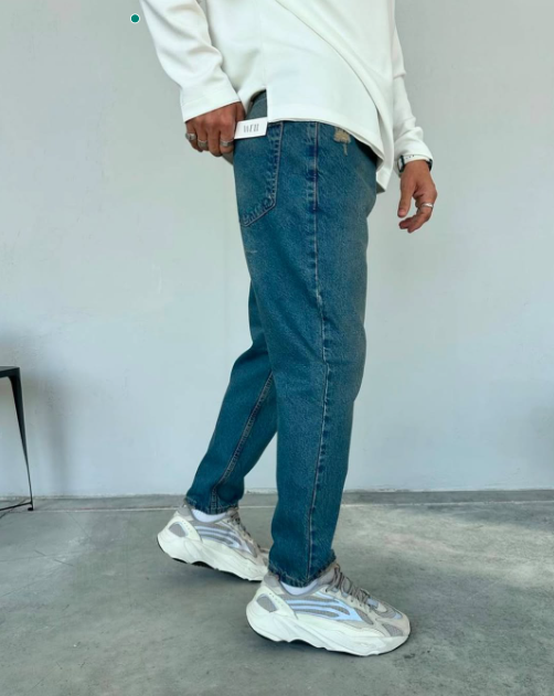 Blue Jeans Boyfriend Ripped Denim Pants Casual Fit