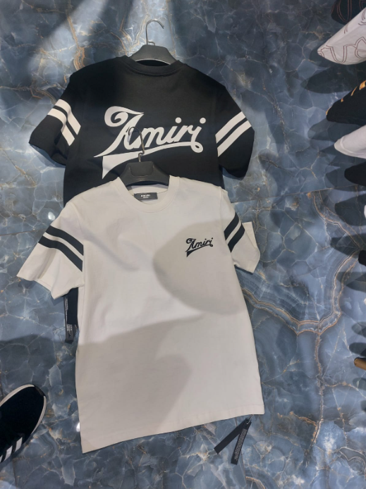 T-Shirt Cream Varsity Style Athletic Stripe