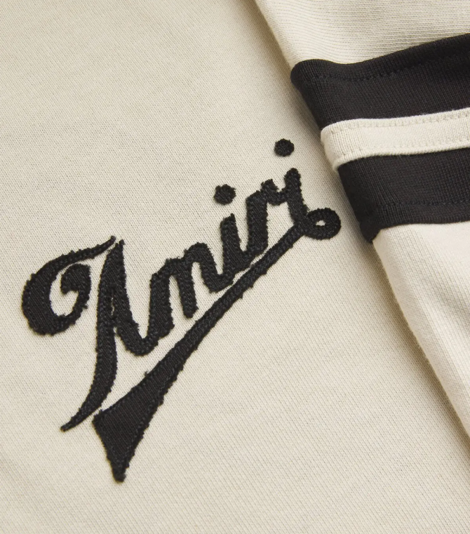 T-Shirt Cream Varsity Style Athletic Stripe