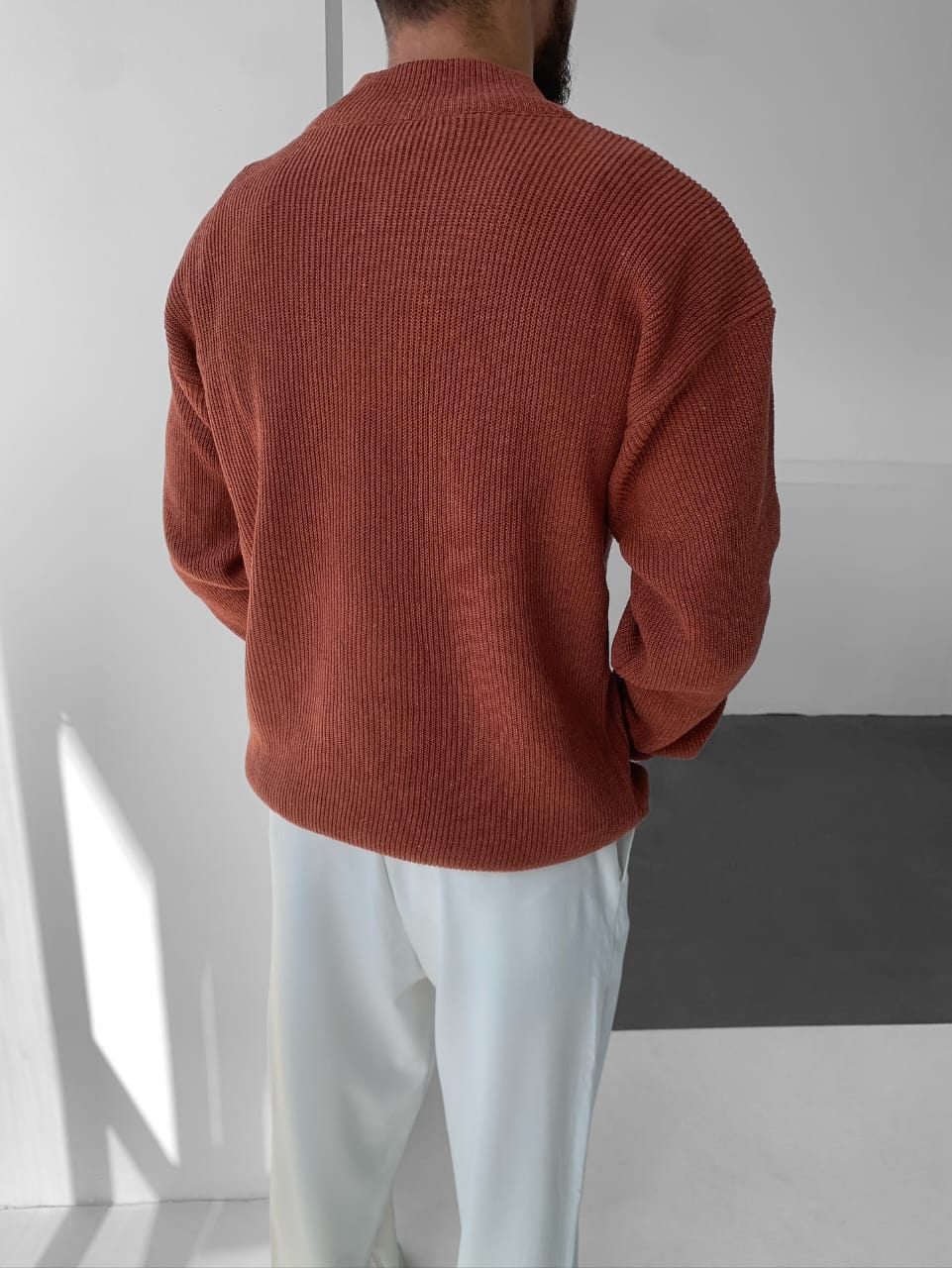Shirt Ribbed Half-Zip Knit Pullover