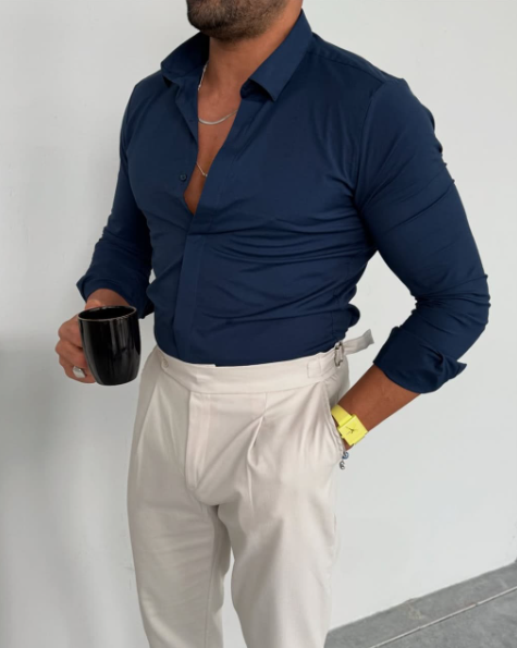 Slim Fit 3 colors Chemise Long Sleeve