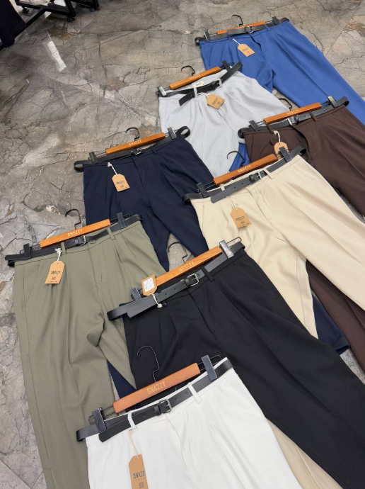 Pants Cream Wide Leg Relaxed Fit Oversized Cotton