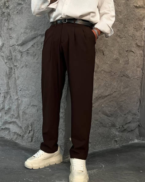 Pants Cream Wide Leg Relaxed Fit Oversized Cotton