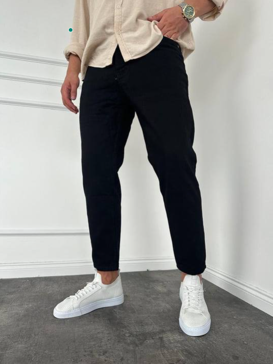 Men's Black Relaxed Fit Jogger Pants