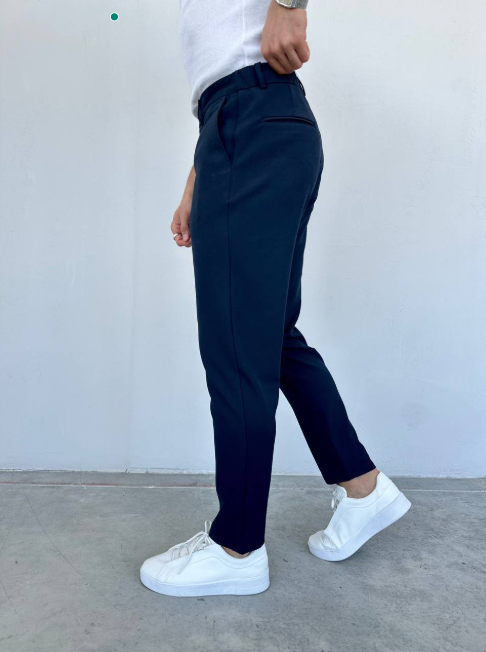 Men's Navy Blue Pants Straight Leg