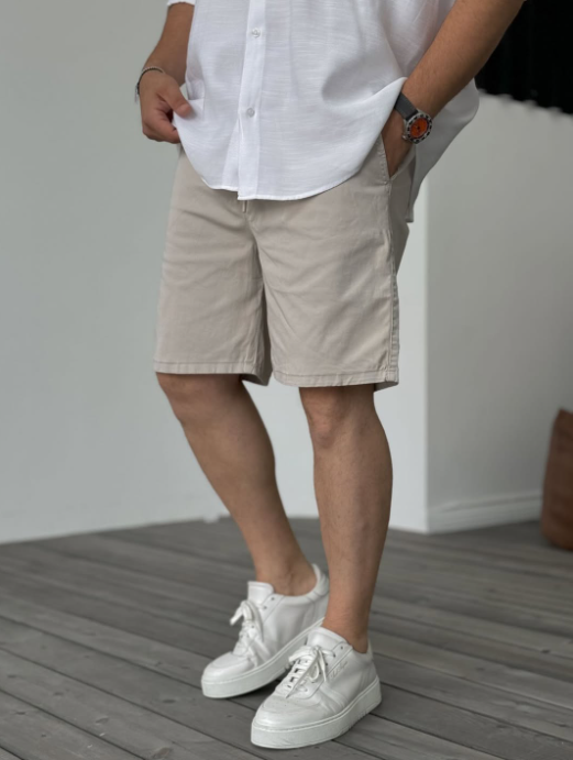 Shorts Olive Green Casual Cotton Summer