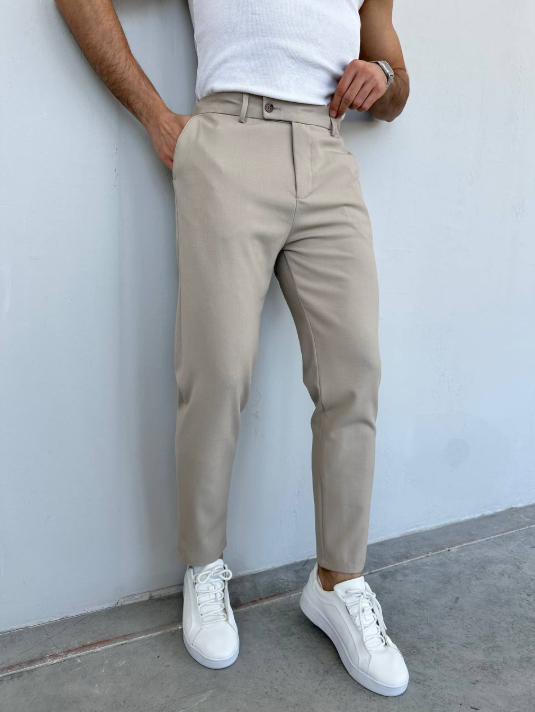 Pants Men's Solid Color Pocket Straight Loose