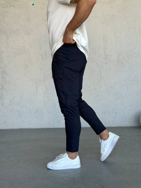 Men’s Navy Slim Fit Ankle Pants