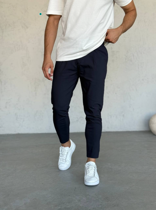 Men’s Navy Slim Fit Ankle Pants