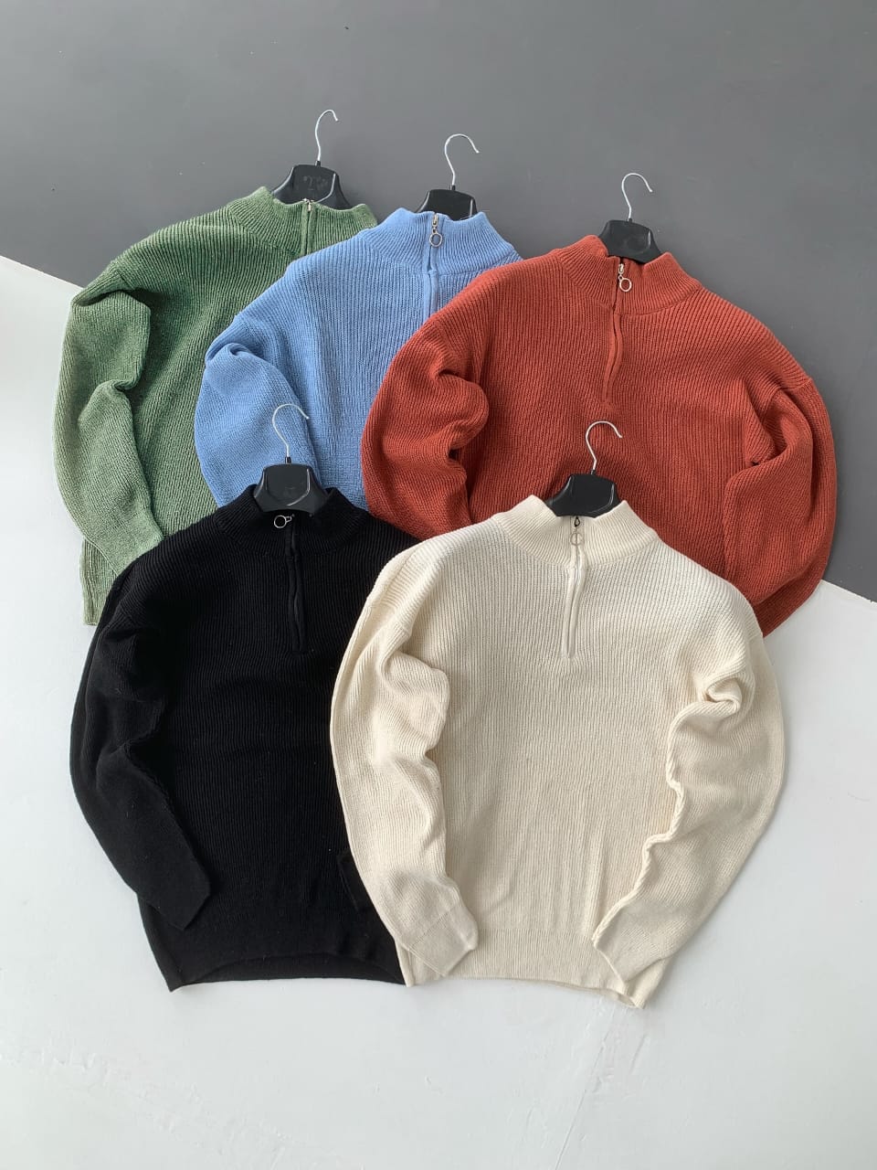 Shirt Ribbed Half-Zip Knit Pullover