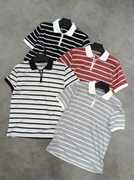 Striped Polo T-shirt Classic Fit Cotton