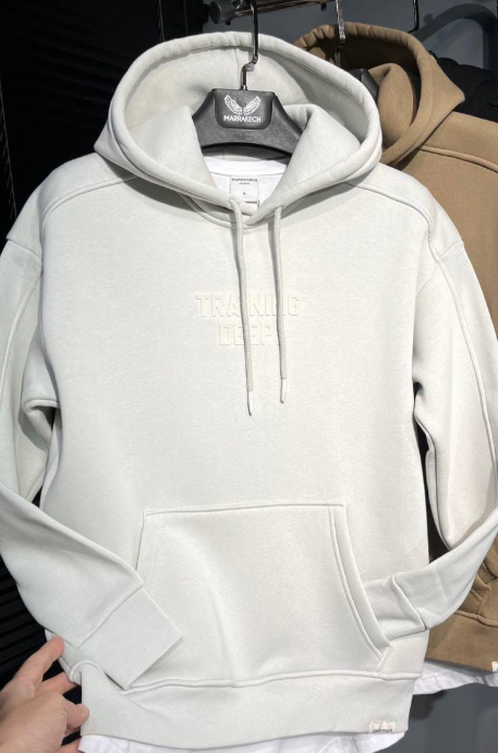 Hoodie Training Deep Oversized white and Black