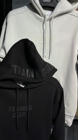 Hoodie Training Deep Oversized white and Black