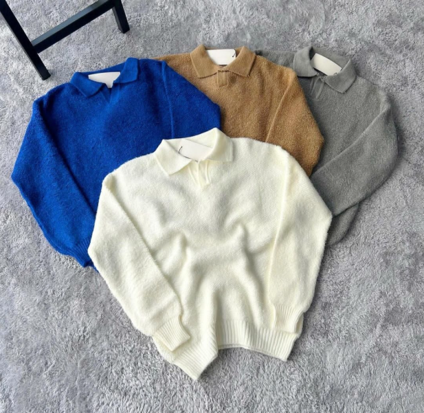 Sweater Fuzzy White Soft Knit Pullover