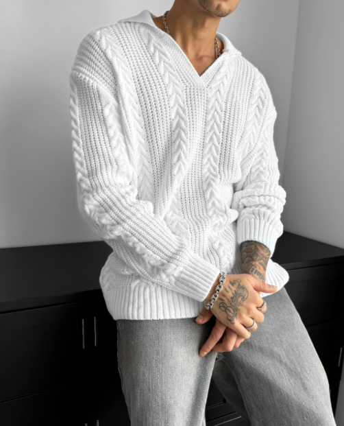 Sweater Cable Knit Pullover Oversized