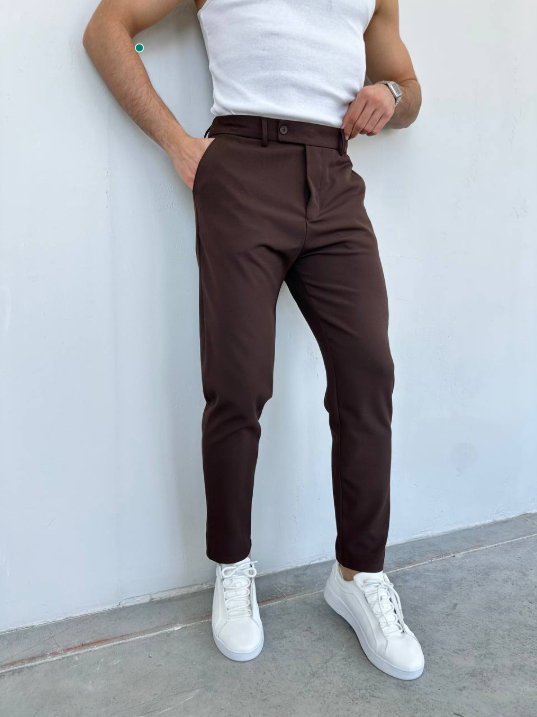 Mens Modern/Fitted Casual Brown Pants