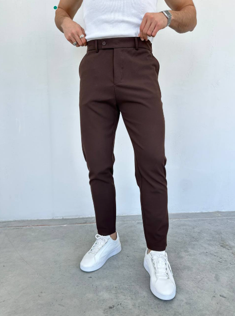 Mens Modern/Fitted Casual Brown Pants