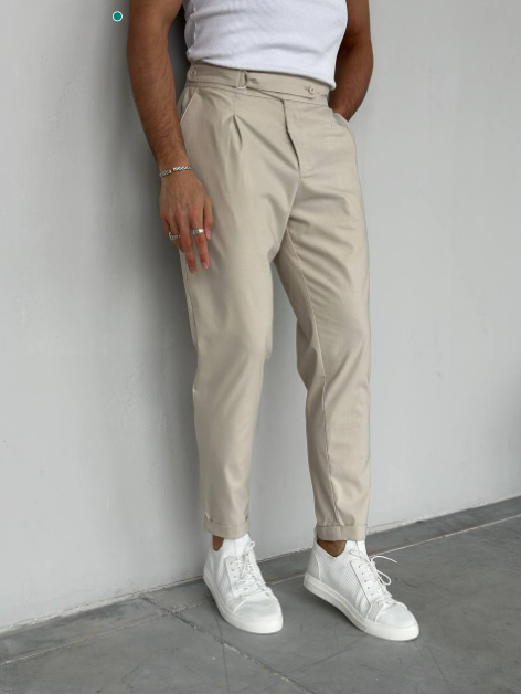Light Grey Formal Pants Tailored Fit
