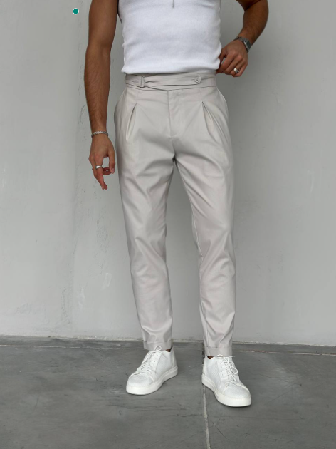 Light Grey Formal Pants Tailored Fit
