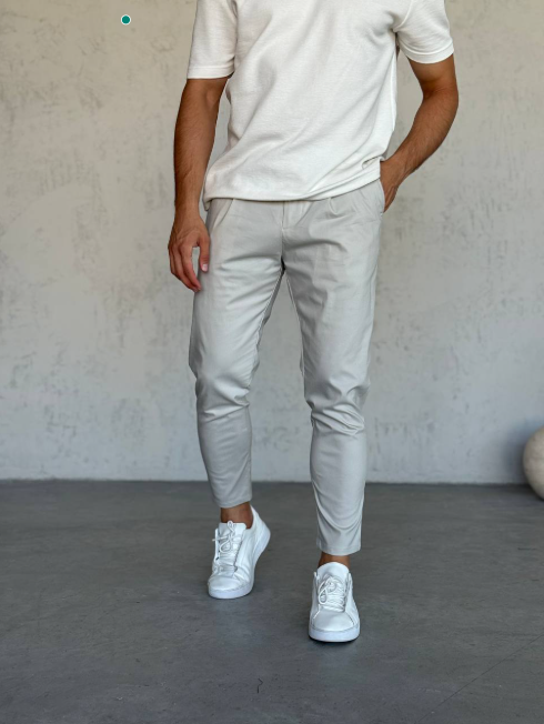 Tapered Chino Pants Slim Casual Trousers