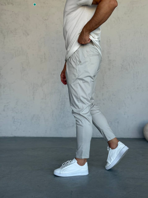 Tapered Chino Pants Slim Casual Trousers