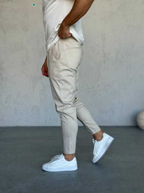 Tapered Chino Pants Slim Casual Trousers
